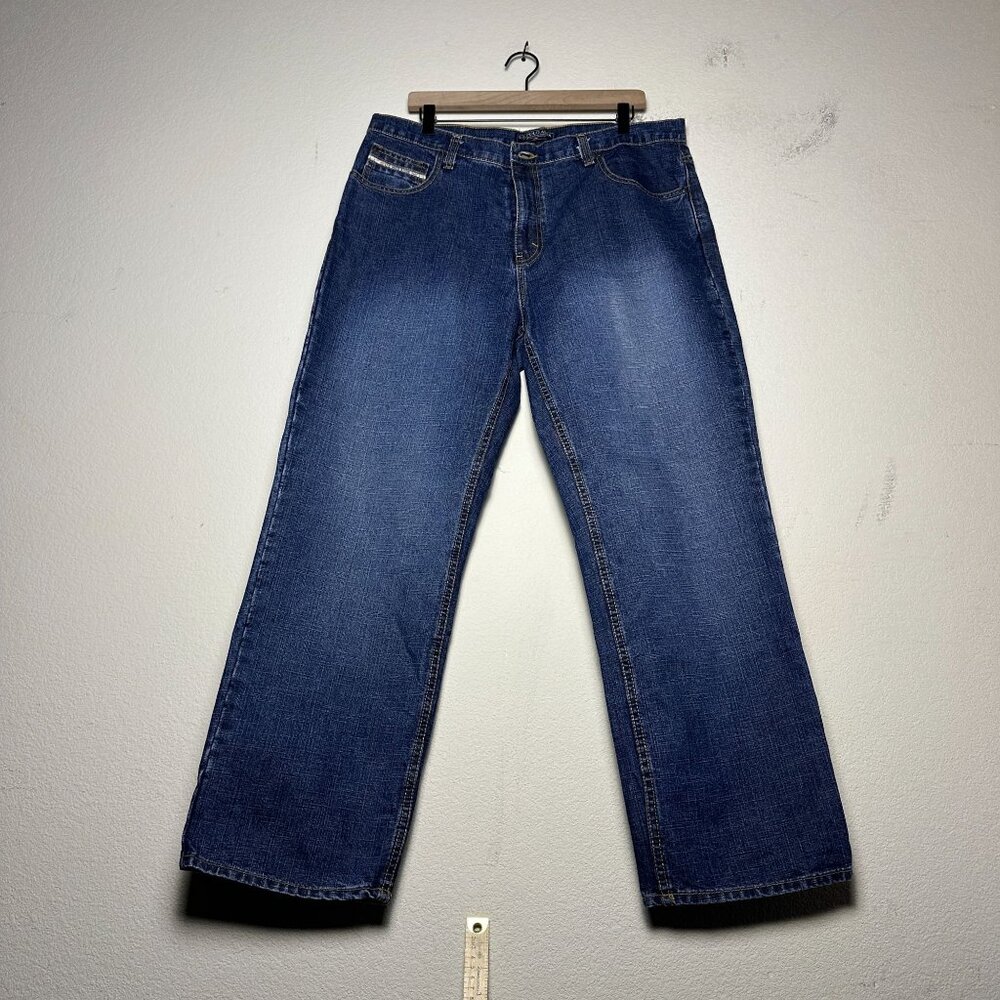 US Polo ASSN Men 36x30 USA Logo Street Baggy Denim Jean Pant Blue Straight Fit